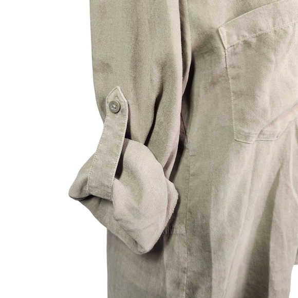 ANTHROPOLOGIE CLOTH & STONE army green button down shirt XS - Picture 12 of 15